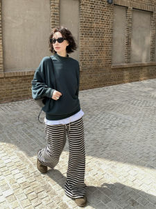 Molin ลำลอง พรางหุ่น ขากว้าง กางเกง สไตล์เกาหลี เดินทาง ผ้าฝ้าย Blend Long กางเกงขายาว สําหรับผู้หญิง ฤดูใบไม้ร่วง ฤดูกาล