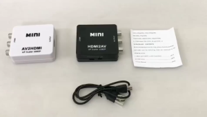 AV to HDMI HD Video Converter 1080P HD 2AV Plug-and-Play USB-Powered for Gaming and Home Audio/Video Use