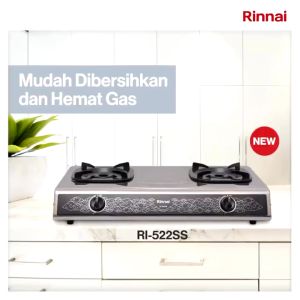 KOMPOR GAS RINNAI RI 522SS 2 Tungku Stenlies Motif Batik