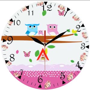 DEcTionS Jam Dinding Unik Minimalis Desain Burung Hantu / Owl Love Style - Diameter 30 cm, Material MDF Tebal 6mm - Mesin Sweep Movement (Promo)