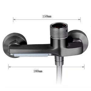 Copper mixed water bathtub faucet waterfall small body wall-mounted installation hot and cold faucet