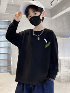 Áo Thun Cotton Dài Tay Cho Bé Trai Mùa Xuân Thu Phong Cách Hàn Quốc Cổ Tròn in Họa Tiết Hoạt Hình Thoải Mái Thoáng Khí