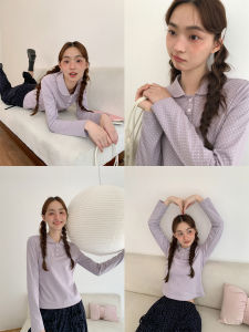 Hello Canon Polka Dot Long Sleeve T-Shirt Womens Base Layer Shirt Autumn New Style Gentle Wind Personality Slimming Top