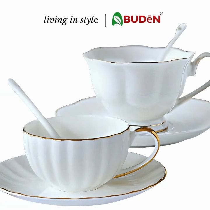 Porcelain English Tea Cup Set European White Tea Cup Saucer Set