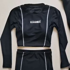 RUNVEX ชุดดำน้ำหญิง แขนยาว เซ็กซี่ ชุดว่ายน้ำ 2piece แห้งเร็ว มีบรา กันuv เสื้อว่ายน้ําแขนยาว/แขนสั้น+กางเกงขาสั้น ใส่สบาย ไม่ร้อน