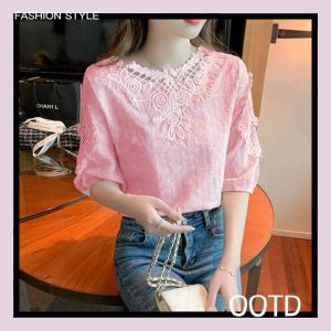 QZshop เสื้อผ้าแฟชั่น เสื้อผู้หญิงดีไซน์สุดเก๋ปักลายหน้า มีสีพื้นเรียบๆ จริงสวย ตรงปก ไม่จกตา 🌈