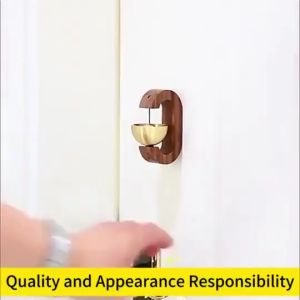 Japanese Style Wooden Doorbell Self-adhesive Magnetic Brass Wood Door Bell Home Door Decor Room Wind Chimes Dopamine