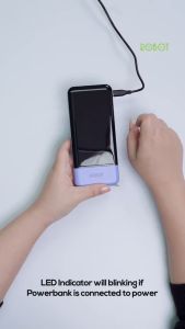 Powerbank ROBOT 10000mAH RP-101L New 2.1A Dengan 3 Kabel Type C Garansi 1 tahun