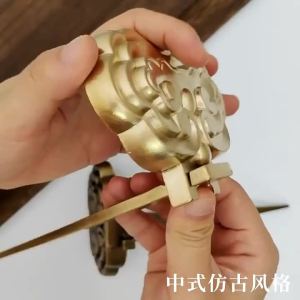 2025Chinese style plaque pure copper antique Chinese painting cross embroidered frame hook base brass decorative painting holder