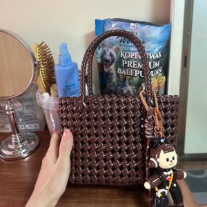Handcrafted DIY Materials Bag 2025 New Style Small Ladies Handbag Wicker Weaving Tote Bag Laptop Bag Fashionable Accessories
