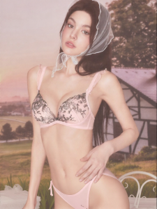 Miss Curiosity | Embroidered Lace Bra Set Small Chest Enhancing Wire-Free Seductive