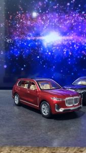 Diecast Miniatur Mainan Mobil Metal BMW X7 Lampu LED Pullback Besi