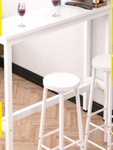 Creative Red Wine Table Living Room Small Bar Table White Household Dining Table and Chair High Table Against the Wall Multifunctional Long Narrow Table
