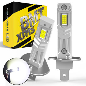 BMTxms 2PCS Fanless 1:1 H1 LED Moto Headlamp Front Headlight Bulbs 12000LM CSP Chips LED Car Fog Lamp Daytime Driving DRL Lights