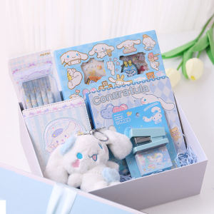 Cute Birthday Gift Set for Girlfriend Female Student Elementary School Girls Cotton Candy Dog Doll Pendant Stationery Kit