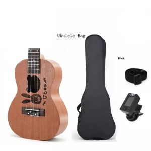KAWES 23-inch Ukulele Acoustic Ukulele Kit with Bag Strings Strap Capo Pick Tuner All Basswood for Students Beginner