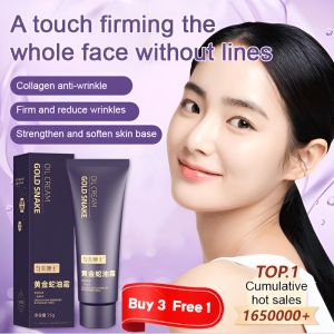 ⚡No.1🏆[Anti-Aging Cream] Gold Snake Oil Moisturizer  Wrinkle Smoothing Skin Renewal Essence  With Collagen Squalane Serum  Non-Greasy Fast Absorption For Face and Neck Cream