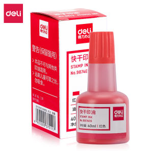 deli | Mực Dấu Nhanh Khô Đỏ Xanh