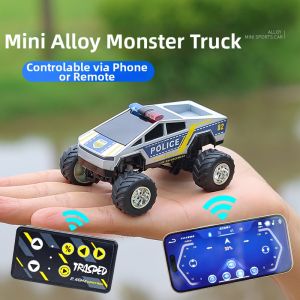 HG | Mini Off-Road Police Car RC Toy Alloy Body Simulation Light Shock Absorption