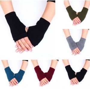 EYEGLASSES SHOP Fashion Fingerless Winter Autumn Warm Wrist Gloves Knitted Wool Glove Exposed Finger Half Mitten