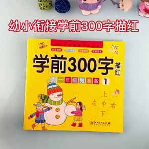 4 Sets of Pre-School 300-word Calligraphy Practice Stickers Pen Control Training for Students and Chinese Characters Beginners 儿童学前300字幼儿园小学生汉字描红写字书本幼小衔接启蒙练识字