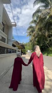 Vanilla dress Anak gamis anak gamis rempel belakang polo linen premium kancing muslim