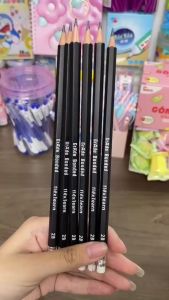 Hộp 12 Cây Bút Chì Gỗ 2B FLEX-GP002 Thân Đen Có Gôm