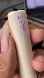 once pipa gg asli lokal panjang 11cm model bulat pucuk bahan merah bening mulus