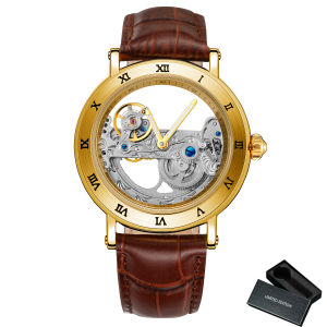 Forsining | Forsining Luxury Skeleton Mechanical Watch for Men Leather Steel Strap Business Fashion Automatic Mens Watches Top Brand Clock