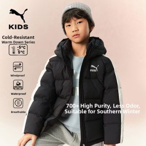 PUMA | Red Hooded Thicker Boys Down Jacket