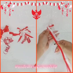 (1PCS) PITA TARIK MERAH PUTIH 17 AGUSTUS / PITA SERUT DIRGAHAYU HUT RI / PITA PARCEL MERAH PUTIH / PITA KADO AKSESORIS PERLENGKAPAN HUT RI / PTD8720