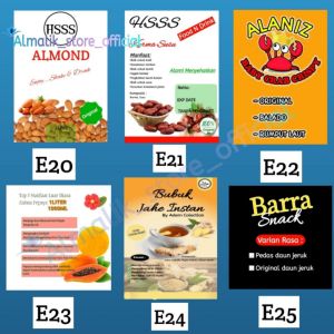 A3 print label sticker Cromo custom name food label printing logo olshop free design shiny thick