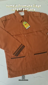 SERAGAM SEKOLAH PRAMUKA SIAGA LENGAN PANJANG  SD SMP SMA / Kemeja siaga  panjang  Merek PURNAMA