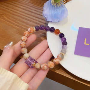 New Chinese Style Ethnic Wind Purple Clouds East Come Crystal Bracelet Simple Design Lutai Eight Directions Wealth Bracelets Women Gifts