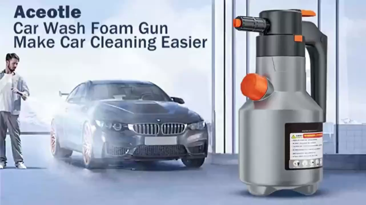 【ส่งเดี๋ยวนี้】เครื่องพ่นโฟมไฟฟ้าเครื่องกำเนิดโฟม 2L สำหรับล้างรถ2600mAh แบตเตอรี่ลิเธียมทนทานต่อล้างรถผ้าขนหนูโฟมล้าง รุ่นอัพเกรด