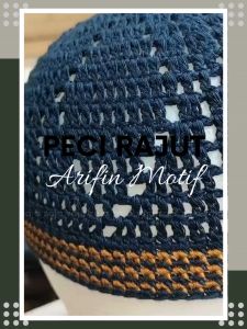 Peci Rajut Arifin Motif Garis Ukuran Dewasa Bahan Tebal Dan Elastis Sangat Nyaman Di Kepala