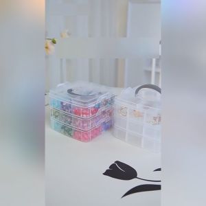 Transparent Stackable Jewelry Organizer Box with Multi-Compartment Storage for Necklaces Rings and Earrings