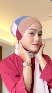 ALAYNA 4 Color Inner Scarf | Hijab Anti-Migraine Half Knit Cotton Bandana Underscarf
