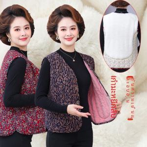 Áo Khoác Lông Cừu Mùa Đông Cho Nữ Áo Vest Lót Lông Cừu Cho Bà Ngoại Áo Khoác Cotton Cho Mẹ Áo Khoác Lót Lông Cừu Cho Người Cao Tuổi