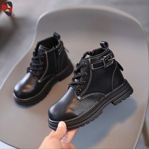Katerina Fashion Korean Ankle Zipper Boots Shoes Kids For Girl #701
