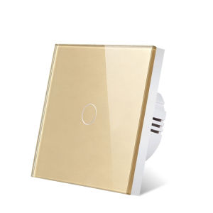 UBARO | UBARO EU Standard Touch Switch Tempered Glass Panel 1 Gang Wall Light Switch AC110-240V Home No Neutral Wire Required