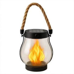 NEWSTYLE | Đèn Năng Lượng Mặt Trời Ngoài Trời Di Động Chống Nước Có Sạc Type-C Đèn Treo Hình Ngọn Lửa 3D Lung Linh Trang Trí Sân Vườn Kèm Bóng Đèn LED