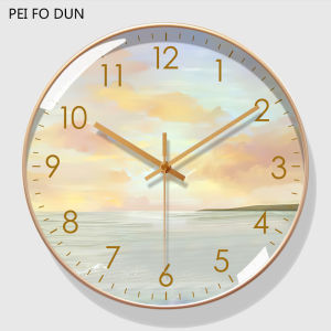 Đồng Hồ Tròn Treo Tường Phong Cách Hiện Đại Bắc Âu Siêu Im Lặng Để Bàn Tròn Kính Mặt Đồng Hồ Trang Trí Phòng Khách Nhà Hàng