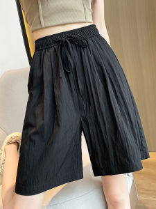 Ice Silk Mountain Loose-Fitting High-Waist Five-Point Pants for Women Lightweight and Slimming Design Ideal for Summer Casual Wear