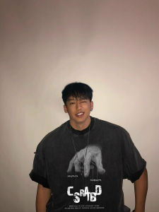 Heavyweight Cotton Distressed American Retro Short Sleeve T-shirt Mens Summer Unique Casual Top Breathable round Neck Tee