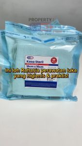 KASA LIPAT STERIL MEDIS TEBAL GUNAMED UKURAN 10CM X 10CM ISI 10PCS / POUCH