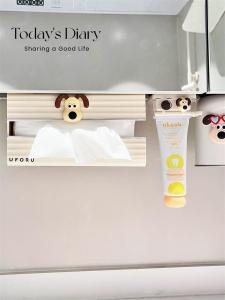 Bathroom Cute Hanging Magnetic Towel Storage Box under Mirror Cabinet No Drilling Required Rectangular Home Organization Tool