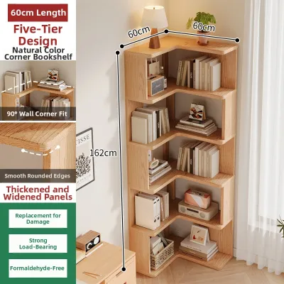 OUFENGHUADU | Solid Wood Multi-level Corner Bookshelf