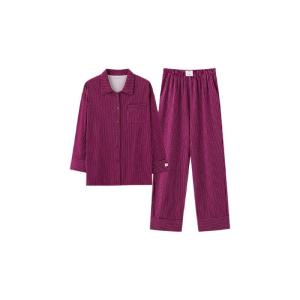 MiiOW | Pure Cotton Sleepwear Womens Long Sleeve Long Pants Striped Home Clothes Set Spring Autumn New Style Outwear Casual Leisure
