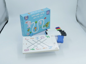 บัตรฝึกเขียนด้วยปากกา สมุดฝึกเขียนสำหรับการวาดเส้น เชื่อมจุด และลบ สีสันสดใสช่วยพัฒนาสมองและทักษะการเคลื่อนไหวเล็ก ๆ